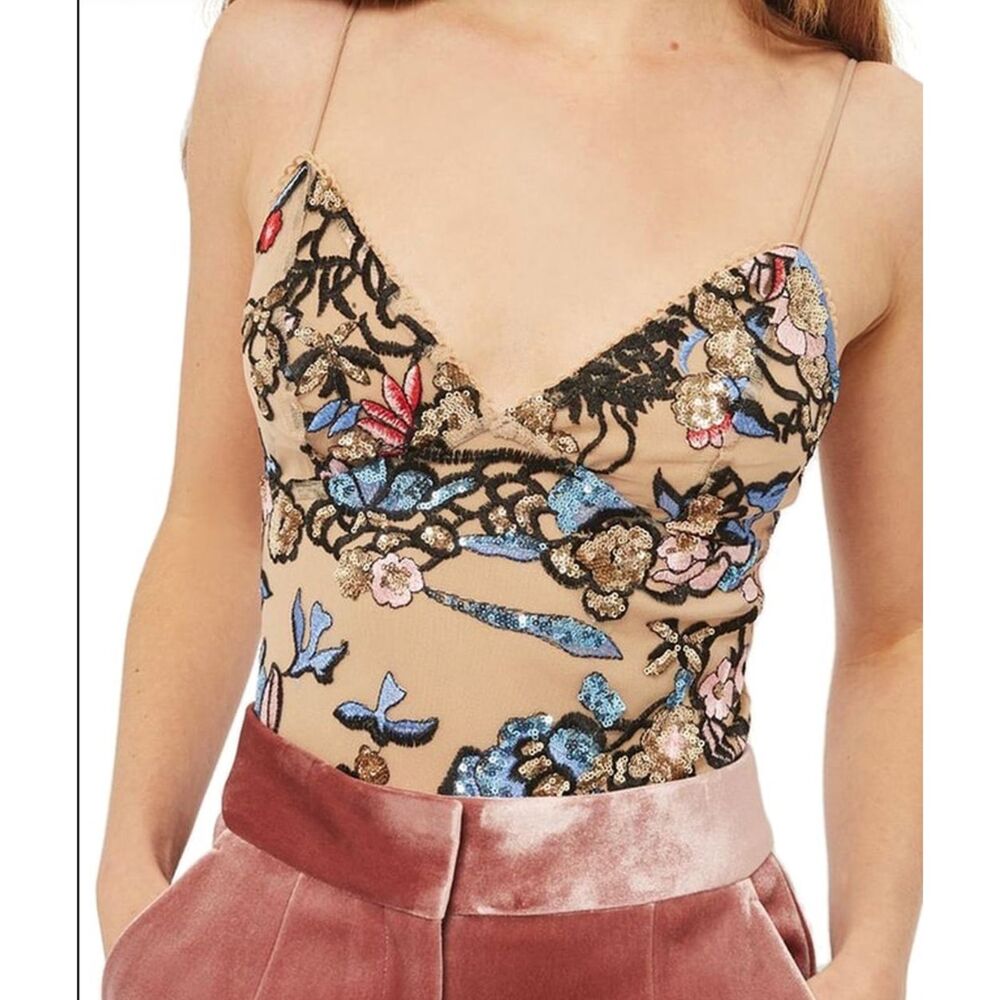 Top Shop Sequin Embellished Body Suit
